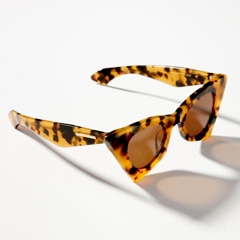 Karen Walker Astral Arrow Crazy Tort sunnies, case and lens wipe NWT